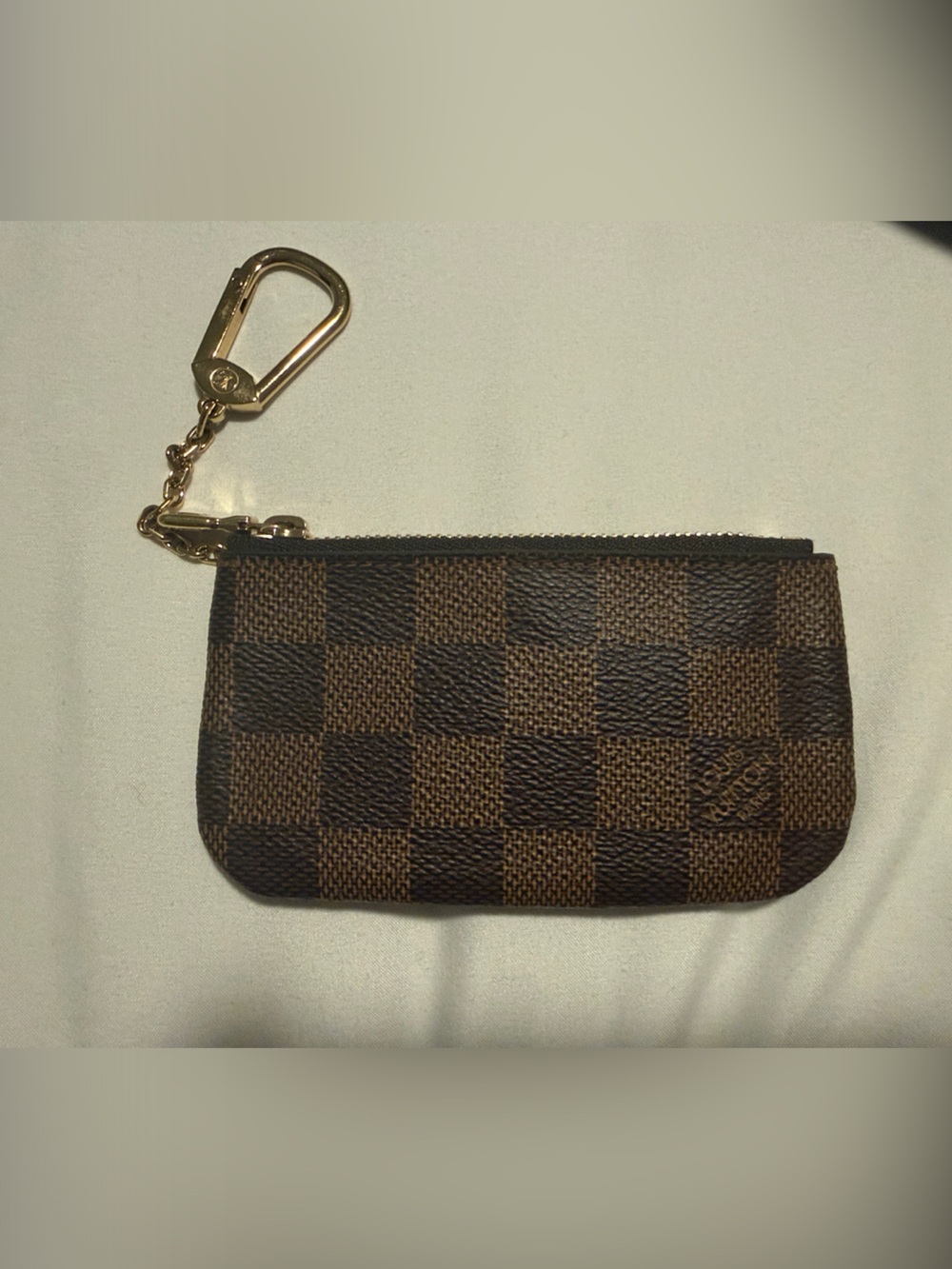 Louis Vuitton Damier Key & Card Pouch with Gold Hardware